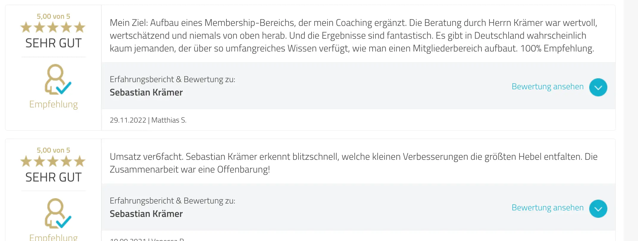 Testimonials Sebastian Krämer Coach