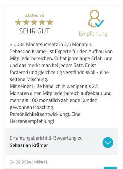 Testimonial Sebastian Krämer Experten-Membership