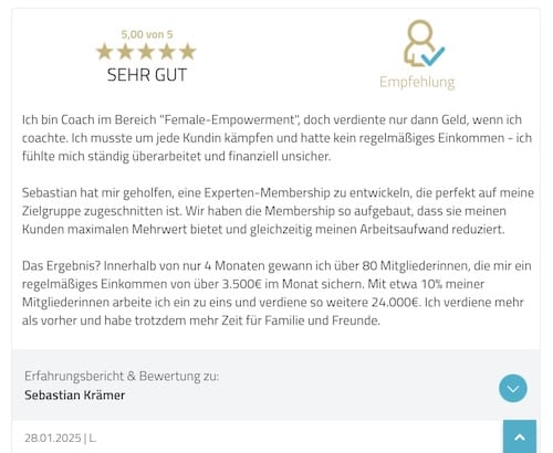 Sebastian Krämer Erfahrungen Membership